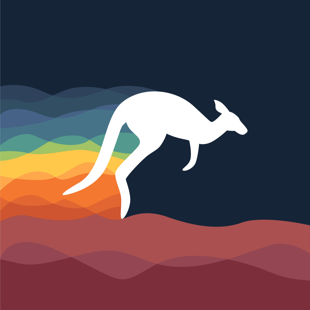 White Kangaroo with Waves Pop Art | Pop-Culture T-shirts