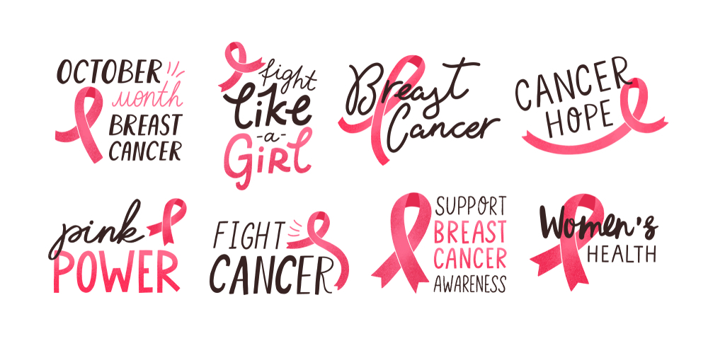 Breast Cancer Awareness Letterings Design