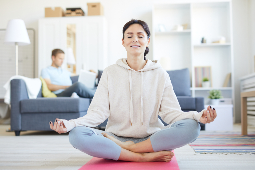 Yoga while wearing Front Closed Activewear Hoodie
