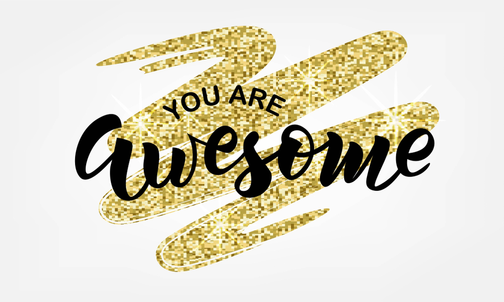 You are Awesome Gold Foil Lettering Design