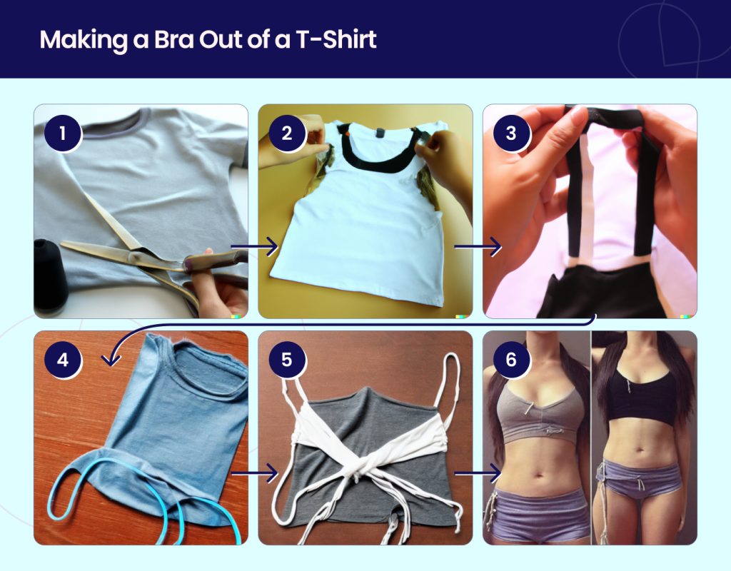 Steps For Making a Bra Out of a T Shirt