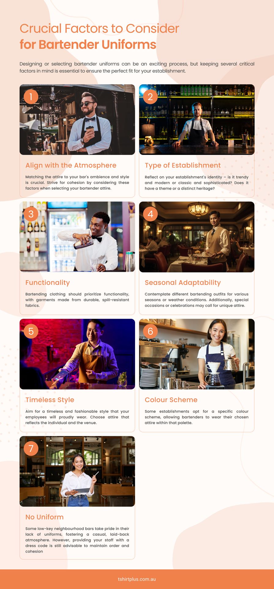 Infographic: crucial factors to consider for bartender uniform