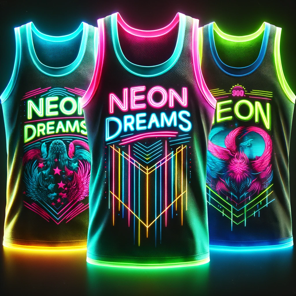 Bold neon-colored tank tops