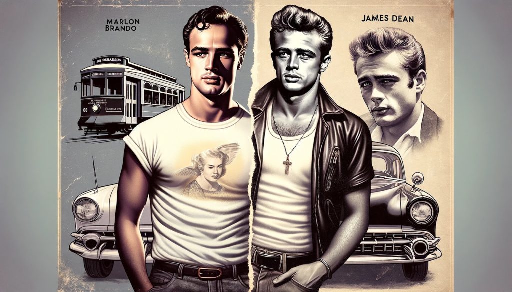 T shirts wore by Marlon Brando in "A Streetcar Named Desire" and James Dean in "Rebel Without a Cause"