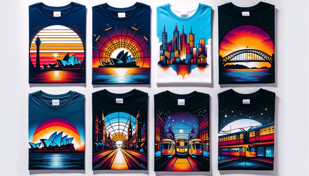 City Icons printed on t shirts 